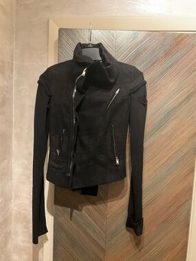 Rick Owens Women's Black Asymmetric Zip Jacket